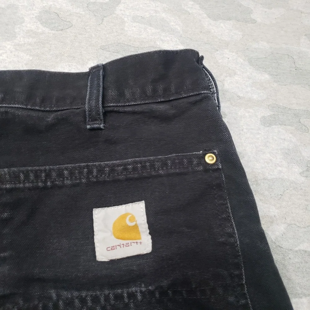 Vintage Carhartt Double Knee Pants Mens 36x34 Black B01 Workwear Made In USA